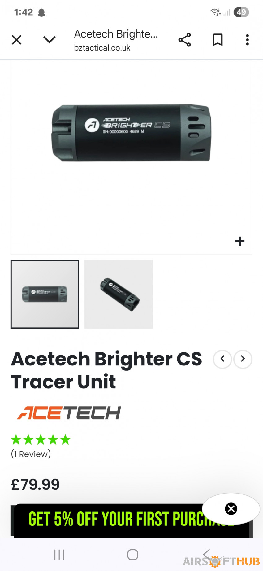 Acetech brighter cs £50 - Used airsoft equipment