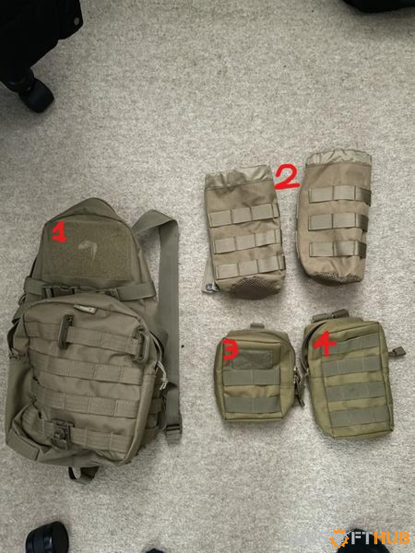 RUCKSACK, POUCHES AND MORE - Used airsoft equipment