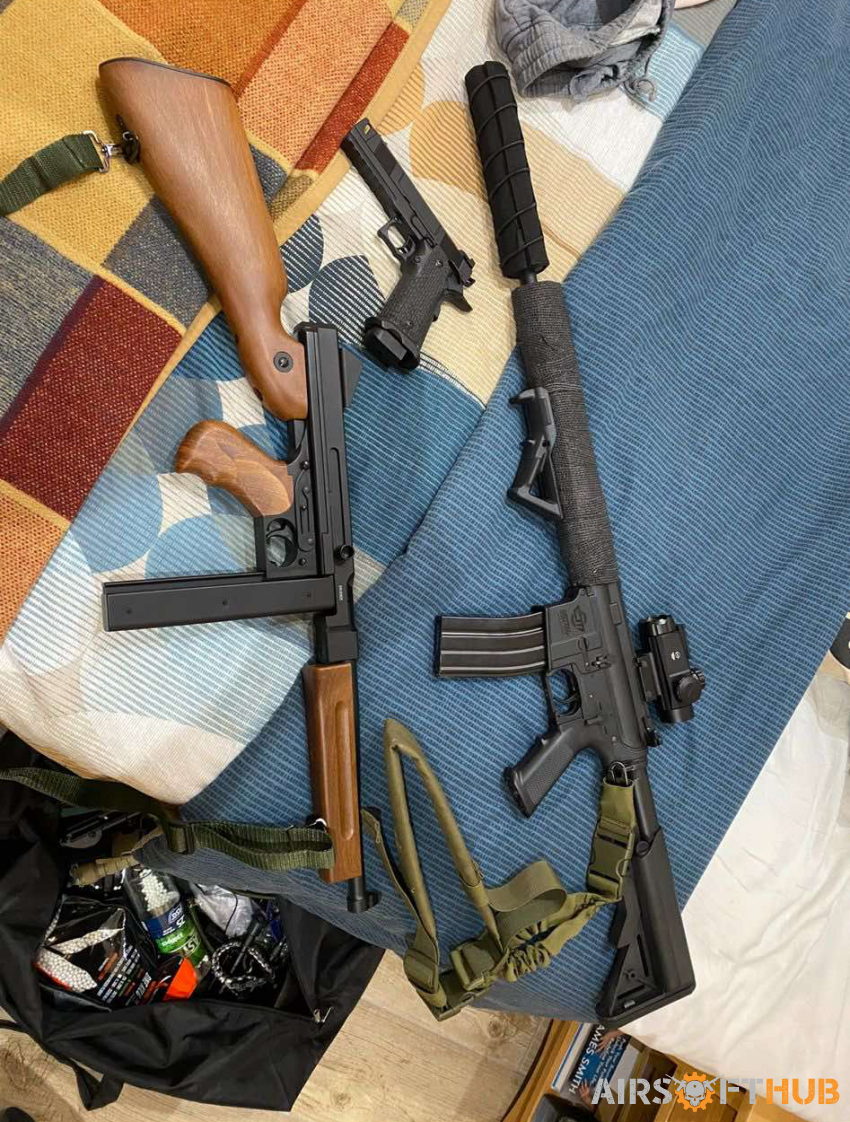 Upgraded M4, Thompson, HiCapa - Used airsoft equipment