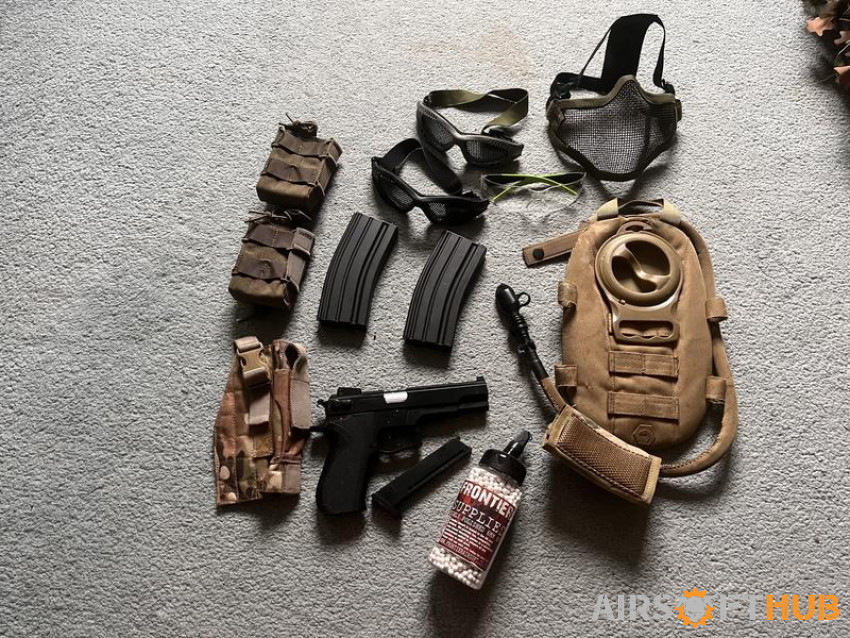 job lot of gear with pistol - Used airsoft equipment