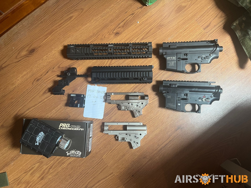 receivers/rails/gearbox/chrono - Used airsoft equipment