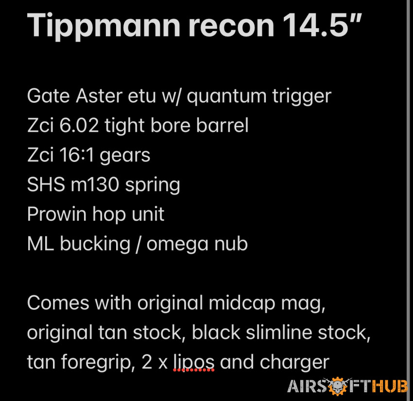 Tippman recon 14.5” (upgraded) - Used airsoft equipment