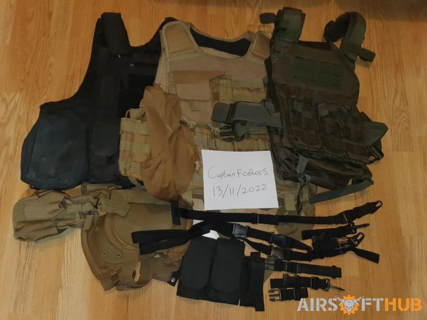 Assorted Airsoft Vests etc. - Used airsoft equipment