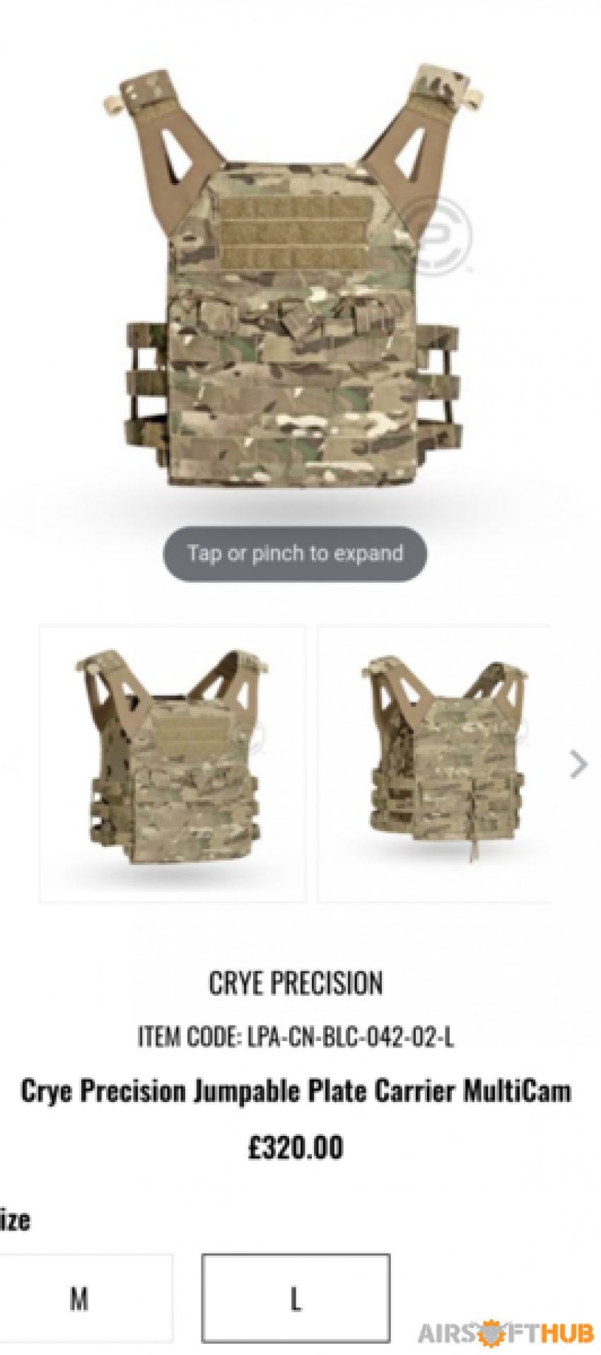 Crye JPC Plate Carrier - Used airsoft equipment