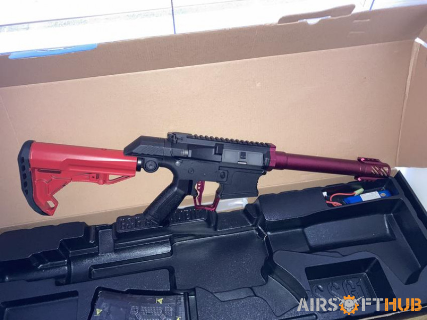 SSG-1 AEG two tone red rifle - Used airsoft equipment