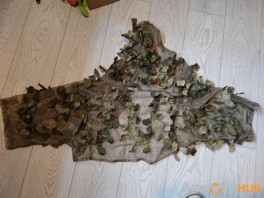 Woodland Ghillie Hood - Used airsoft equipment