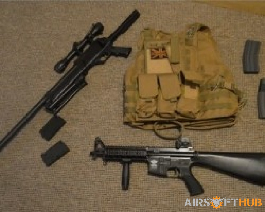 Assault rifle and sniper - £90 - Used airsoft equipment