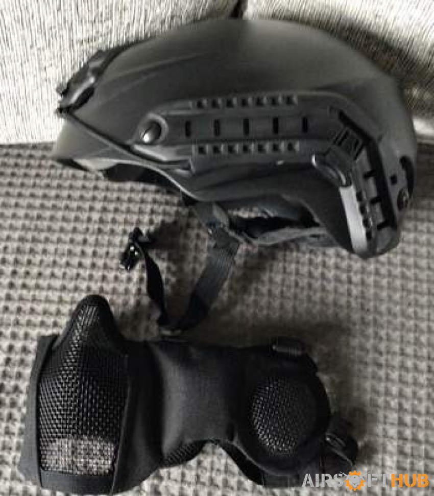 Black swat helmet and mask - Used airsoft equipment