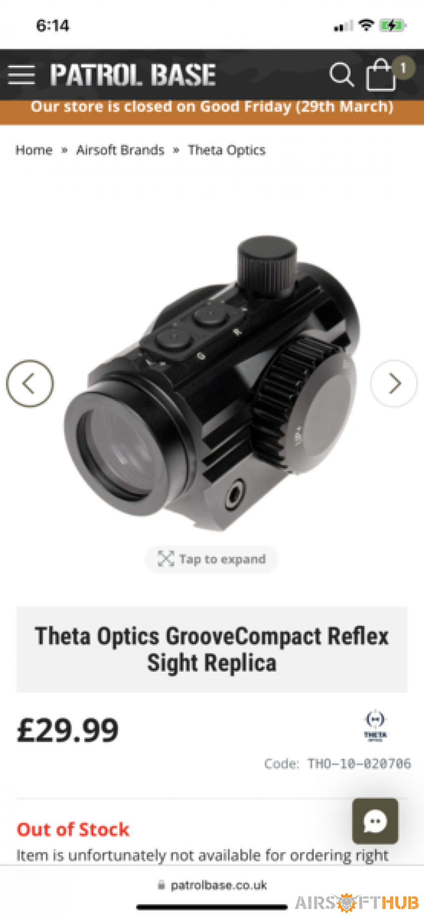 Theta optics red dot - Used airsoft equipment