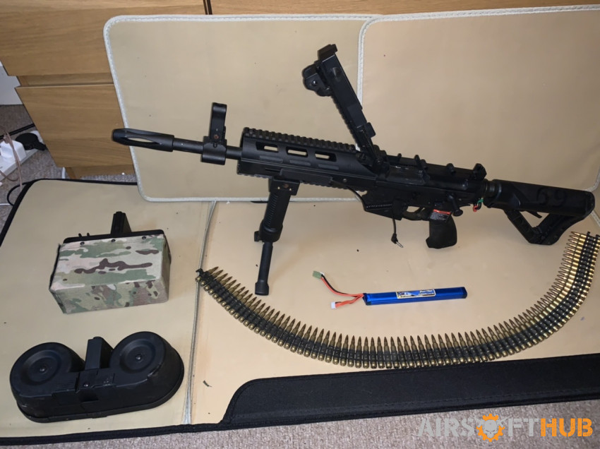 g&g cm16 LMG with ICS drum mag - Used airsoft equipment