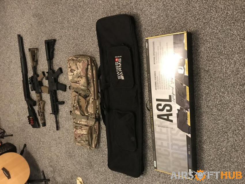 two rifles and a shotgun - Used airsoft equipment