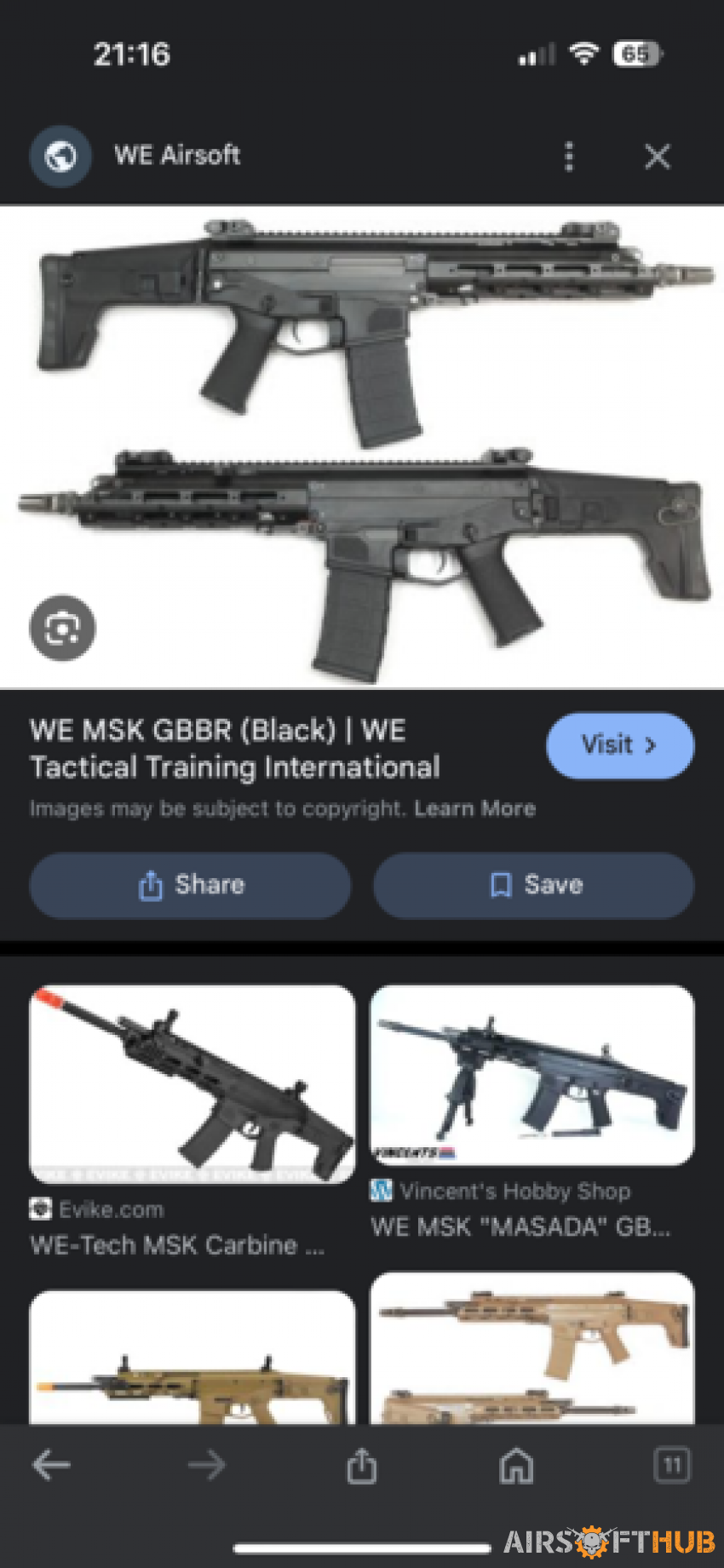 WE GBBR M4 or MSK in black - Used airsoft equipment