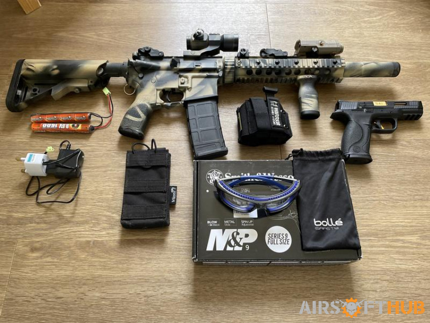M4 Rifle + M&P9 Pistol + EXTRA - Used airsoft equipment