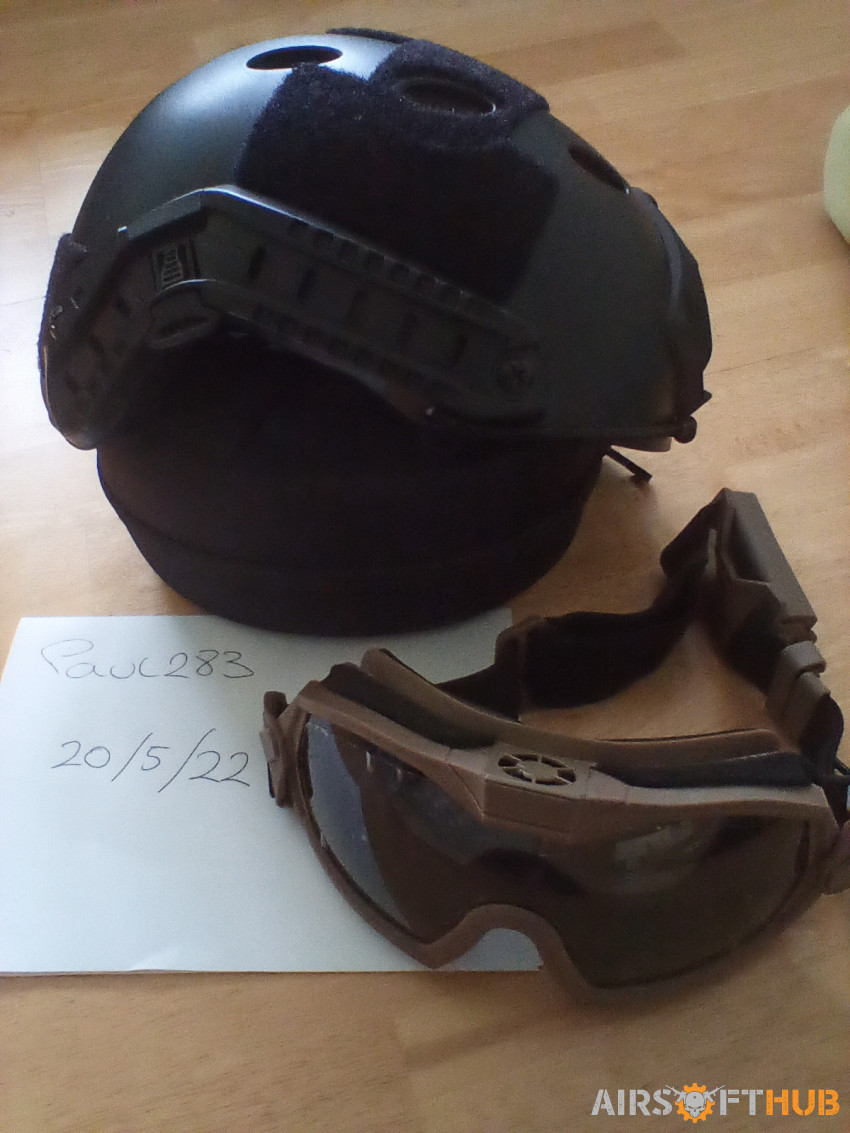 PJ Type Helmet & Goggles - Used airsoft equipment