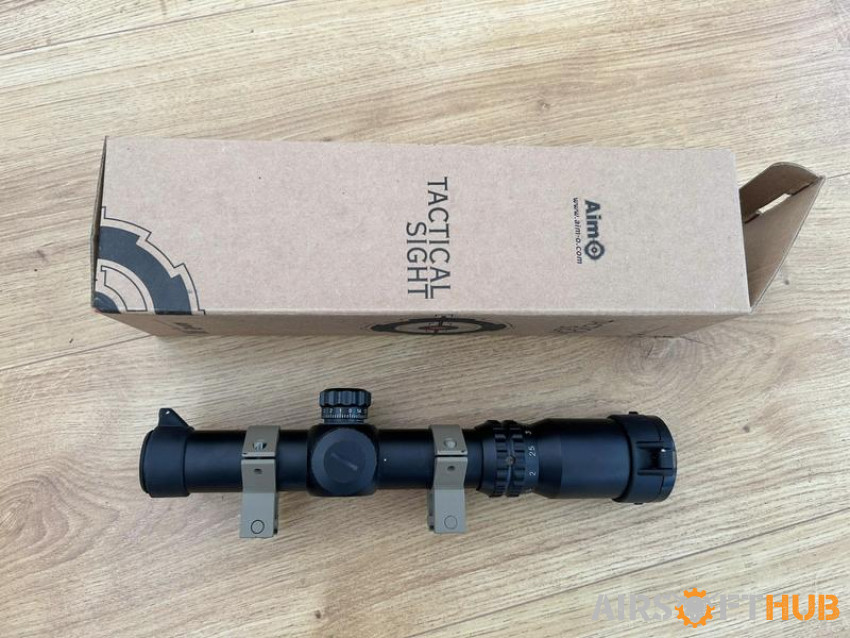 Aim-O 1-4x24SE Tactical Scope - Used airsoft equipment