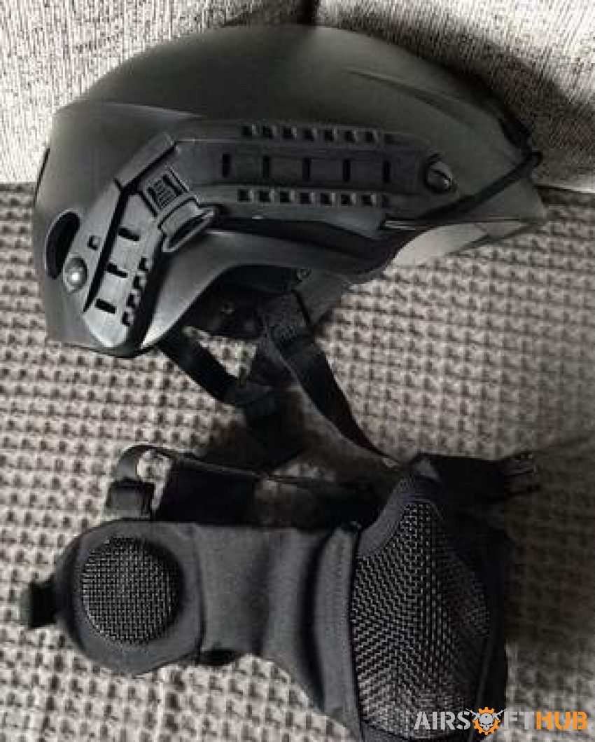 Black swat helmet and mask - Used airsoft equipment