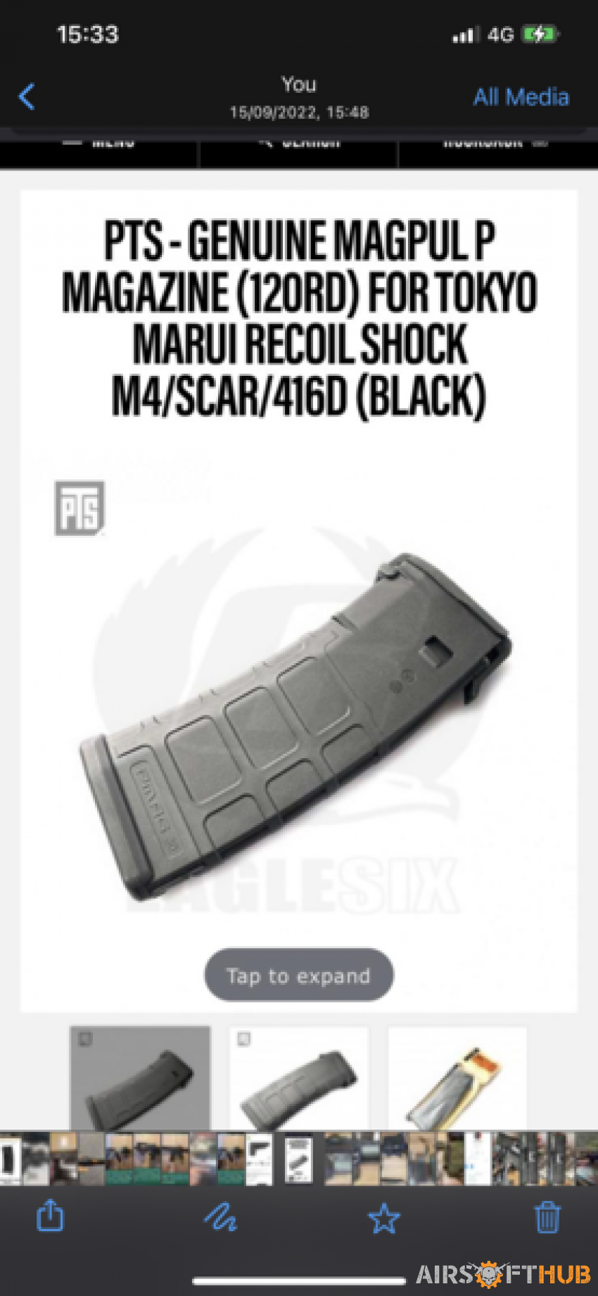 Magpul P-mag PTS for Tm416/m4 - Used airsoft equipment