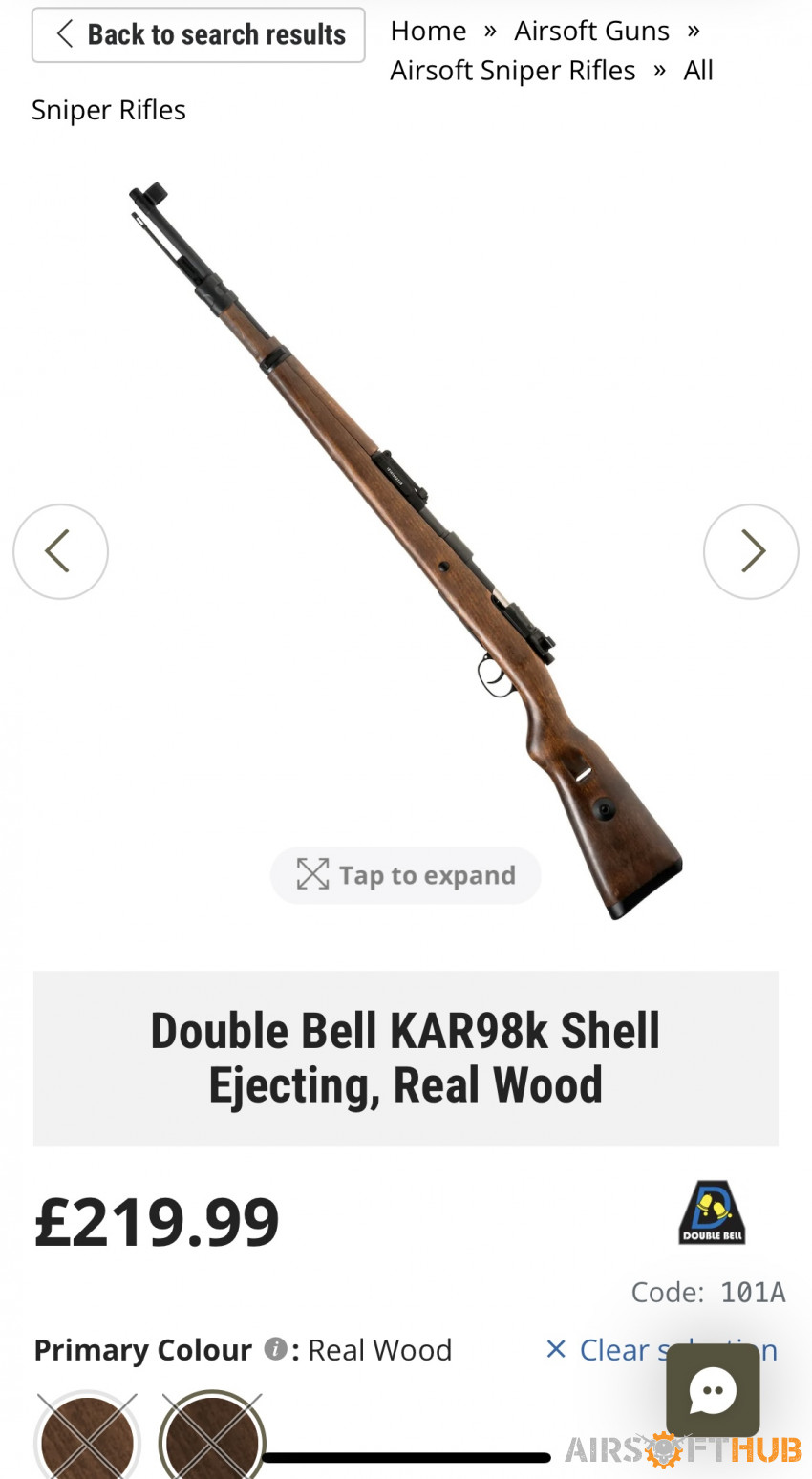 Double Bell KAR98k Shell Eject - Used airsoft equipment