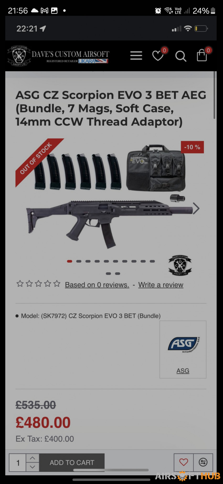 ASG Scorpion Evo Carbine - Used airsoft equipment
