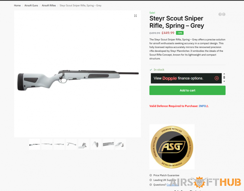 Steyr Scout Sniper Rifle - Used airsoft equipment