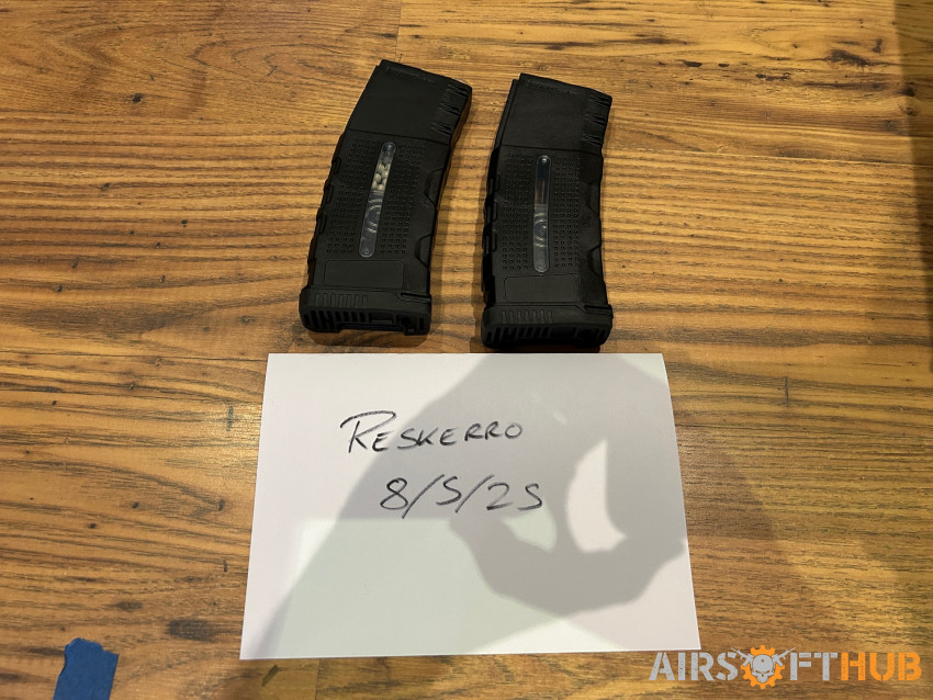 2x Battleaxe Windowed High cap - Used airsoft equipment