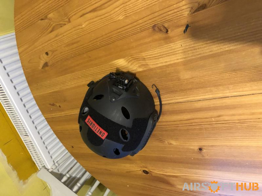 Helmet with go pro attachment. - Used airsoft equipment