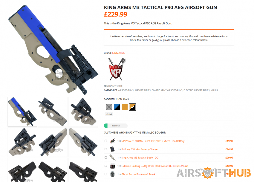 King Arms M3 Tactical P90 AEG - Used airsoft equipment