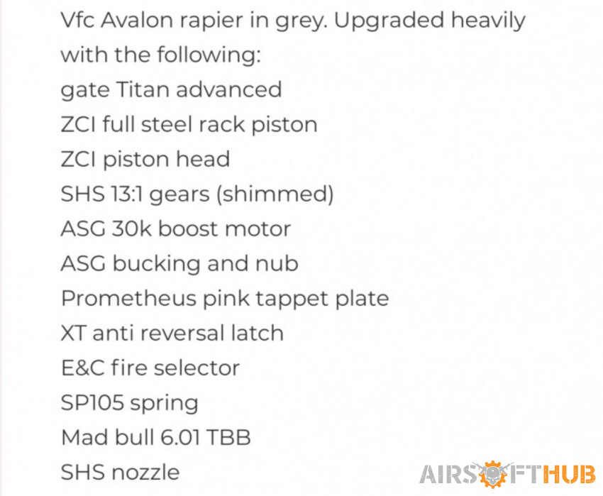 UPGRADED VFC Avalon Rapier - Used airsoft equipment