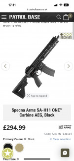SA h11 one carbine used 4 time - Used airsoft equipment