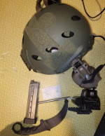 Helmet, holo, mag, barrel, kar - Used airsoft equipment