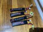 Lipo batteries x 4 - Used airsoft equipment