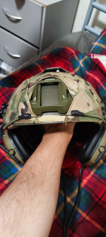 Helmet with headset - Used airsoft equipment