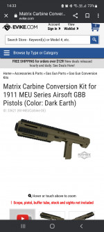 1911 carbine kit - Used airsoft equipment