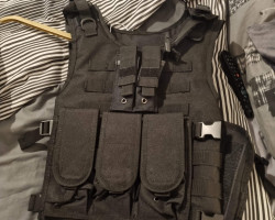 Tactical vest and helmet. - Used airsoft equipment