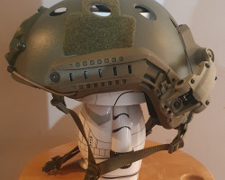 OD PJ fast helmet with Dark Ea - Used airsoft equipment