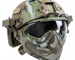 Helmet and face mask - Used airsoft equipment