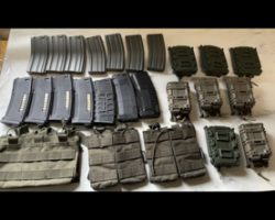 M4 mags and pouches  pts mags - Used airsoft equipment
