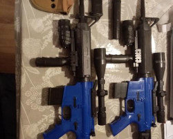 2 x 2 tone rifles + pistol - Used airsoft equipment
