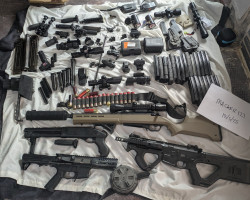 27 rifs, plus accessories - Used airsoft equipment