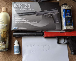 MK23 Socom + silencer - Used airsoft equipment